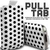 Stylish Pull Up Leather Smart Case Cover Medium - White black dots OEM